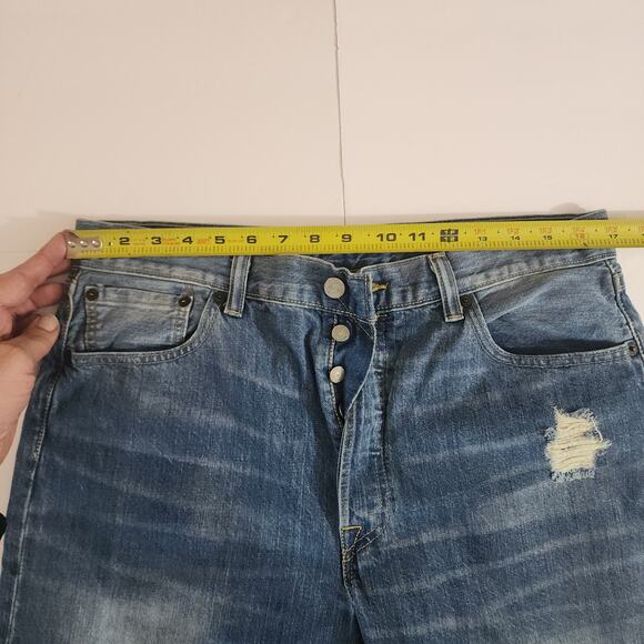 Levi's 501 Button‎ Fly Mens Distressed Jeans Size 34x32 - Picture 4 of 7